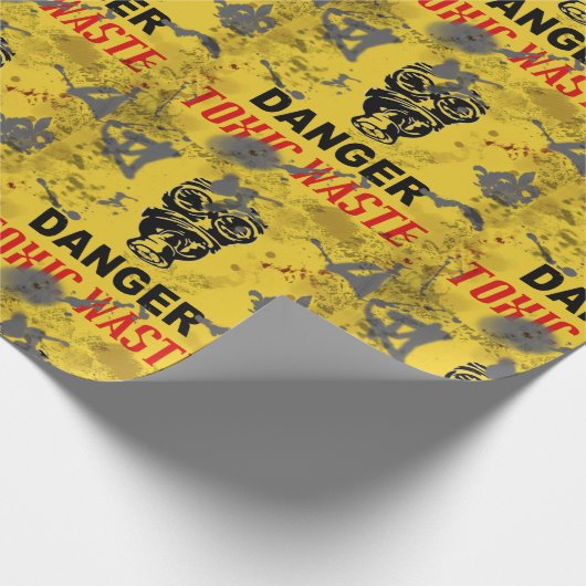 Funny "Danger Toxic Waste Gas Mask Grunge" Cadeaupapier (Hoek)