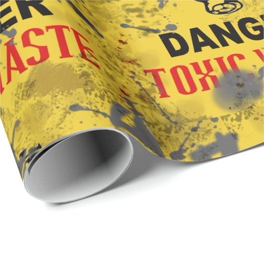 Funny "Danger Toxic Waste Gas Mask Grunge" Cadeaupapier (Rol Hoek)