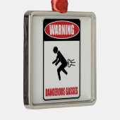 Funny Dangerous Gasses Metalen Ornament (Rechts)