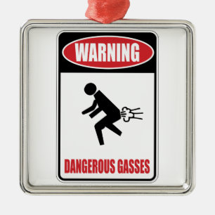 Funny Dangerous Gasses Metalen Ornament