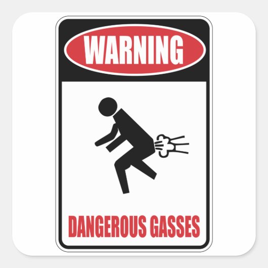 Funny Dangerous Gasses Vierkante Sticker (Voorkant)
