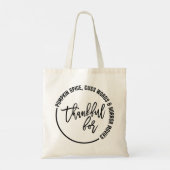 Funny dankbaar voor Thanksgiving Tote Bag (Achterkant)