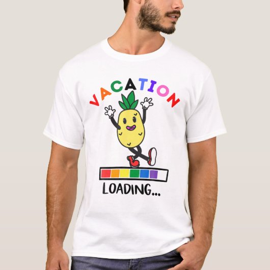 Funny Dansende anananas Vacation Loading Pineappel T-shirt (Voorkant)