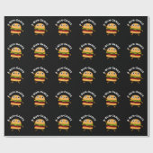 Funny Dansende Burger Pun Dark BG Cadeaupapier (Vlak)