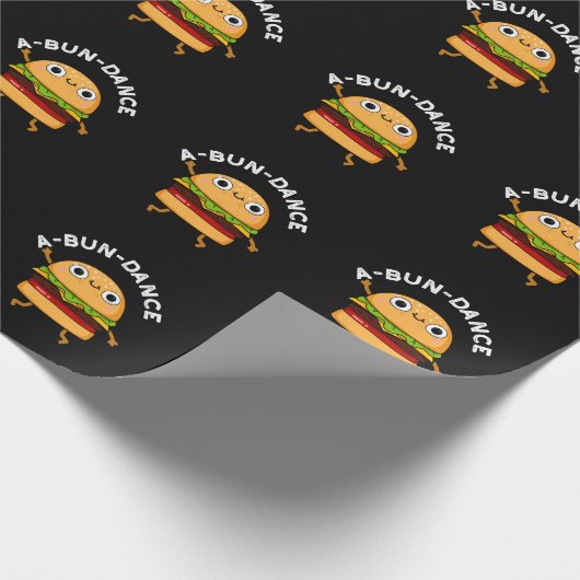 Funny Dansende Burger Pun Dark BG Cadeaupapier (Hoek)
