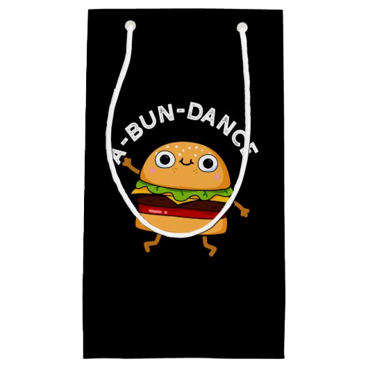 Funny Dansende Burger Pun Dark BG Klein Cadeauzakje (Voorkant)