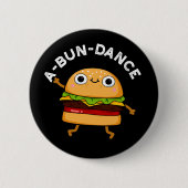 Funny Dansende Burger Pun Dark BG Ronde Button 5,7 Cm (Voorkant)