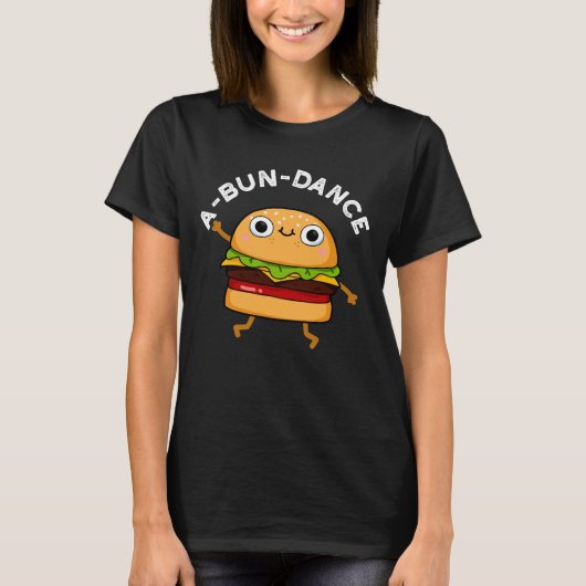 Funny Dansende Burger Pun Dark BG T-shirt (Voorkant)