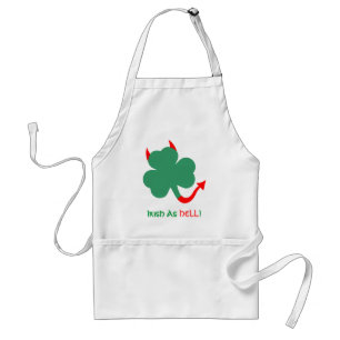 Funny Dansende Irish Shamrock met Devil Horns Tail Standaard Schort