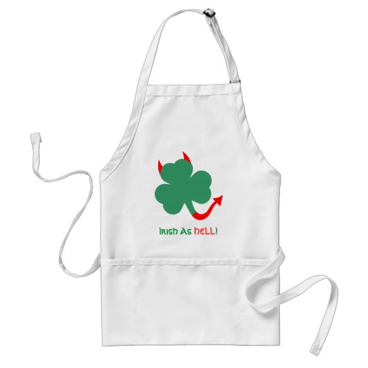 Funny Dansende Irish Shamrock met Devil Horns Tail Standaard Schort (Voorkant)