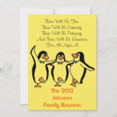 Funny Dansende Penguins Festive Family Reunion Kaart (Voorkant)