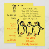 Funny Dansende Penguins Festive Family Reunion Kaart (Voorkant / Achterkant)