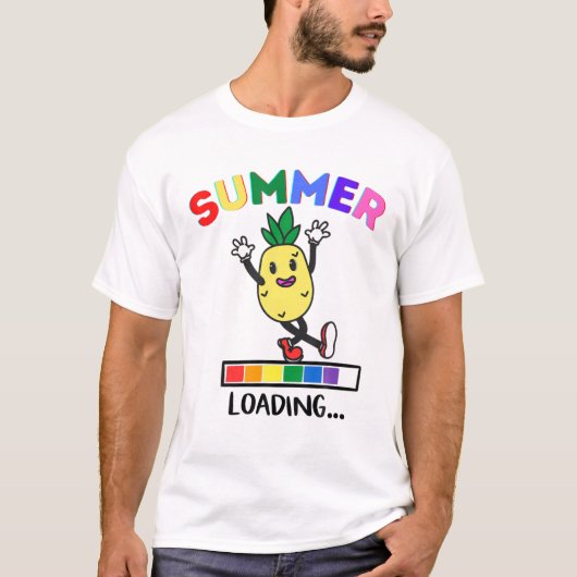 Funny Dansende Pineapple Summer Loading Pineapples T-shirt (Voorkant)