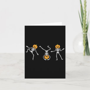 Funny Dansende Skeleton Halloween Pumpkin Skeleton Kaart