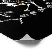 Funny Dansende Skeleton Speling Saxophone Hallowee Poster (Hoek)