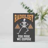 Funny Dansende Skeleton Xray Radiology Humor Briefkaart (Staand voorkant)