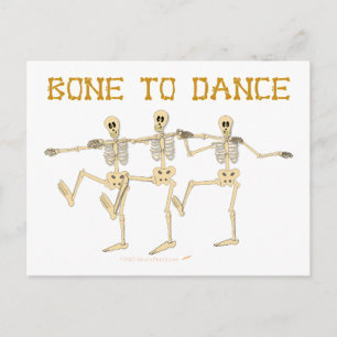 Funny Dansende Skeletons Bone to Dance Cartoon Briefkaart