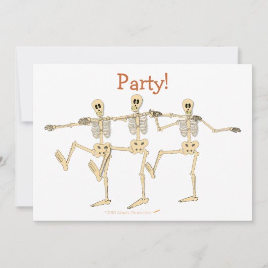 Funny Dansende Skeletons Bone to Dance Cartoon Kaart (Voorkant)
