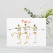 Funny Dansende Skeletons Bone to Dance Cartoon Kaart (Staand voorkant)