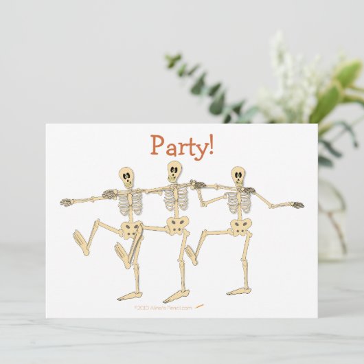 Funny Dansende Skeletons Bone to Dance Cartoon Kaart (Staand voorkant)