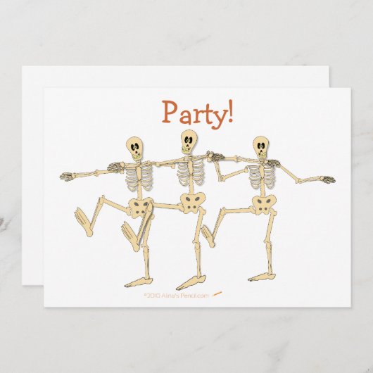 Funny Dansende Skeletons Bone to Dance Cartoon Kaart (Voorkant / Achterkant)