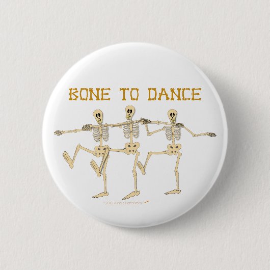 Funny Dansende Skeletons Bone to Dance Cartoon Ronde Button 5,7 Cm (Voorkant)