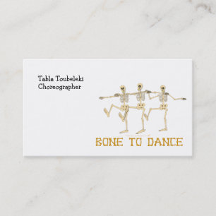 Funny Dansende Skeletons Bone to Dance Cartoon Visitekaartje