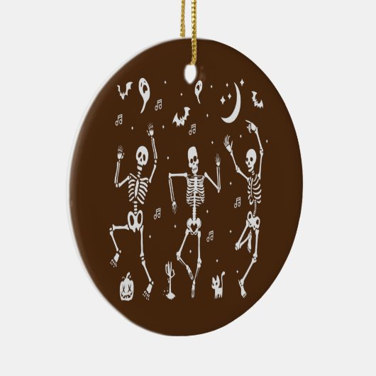 Funny Dansende Skeletons Botten Costume Fancy Dres Keramisch Ornament (Rechts)