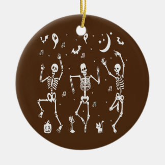 Funny Dansende Skeletons Botten Costume Fancy Dres Keramisch Ornament