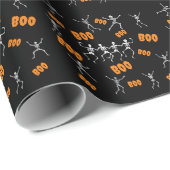 Funny Dansende Skeletons Halloween Cadeaupapier (Rol Hoek)
