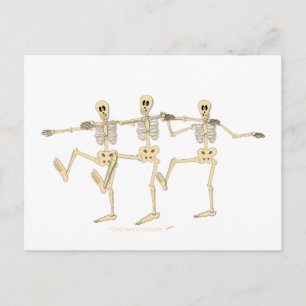 Funny Dansende Skeletons Halloween Cartoon Briefkaart