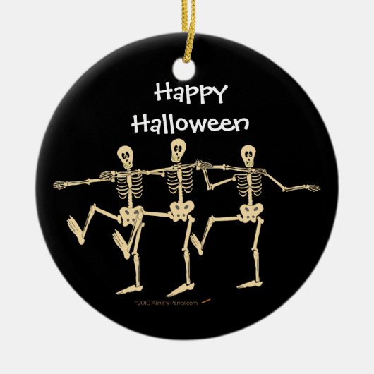 Funny Dansende Skeletons Halloween Ornament (Voorkant)