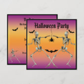 Funny Dansende Skeletons Halloween Party Kaart (Voorkant / Achterkant)