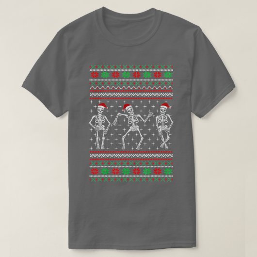 Funny Dansende Skeletons Ugly KerstSweater T-shirt (Design voorkant)