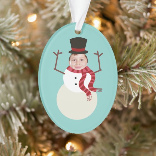 Funny Dansende Snowman Foto Holiday Ornament (Boom)