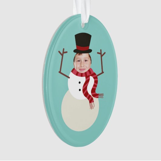 Funny Dansende Snowman Foto Holiday Ornament (voorkant)