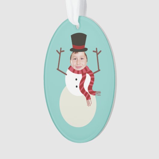 Funny Dansende Snowman Foto Holiday Ornament (voorkant)