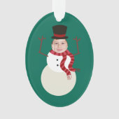Funny Dansende Snowman Foto Holiday Ornament (voorkant)