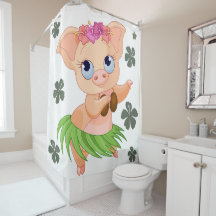 Funny danst Hawaiian varkenswitte achtergrond