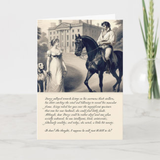 Funny Darcy Pride and Prejudice Jane Austen Card Kaart
