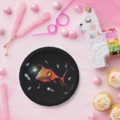 Funny Dark Anglerfish against Plastic Pollution Papieren Bordje (Feest)