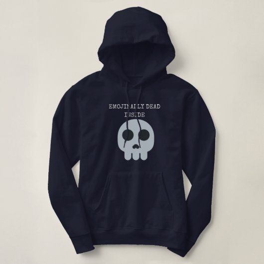Funny dark skull emoji hoodie (Design voorkant)