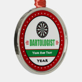 Funny Dart Game Lover Metalen Ornament (Rechts)