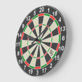 Funny Dartboard Circle Monogrammed Fun Grote Klok (Hoek)