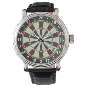 Funny Dartboard Circle Monogrammed Fun Horloge