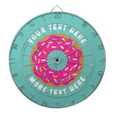 Funny dartboard design met schattige roze donut dartbord (Voorkant)