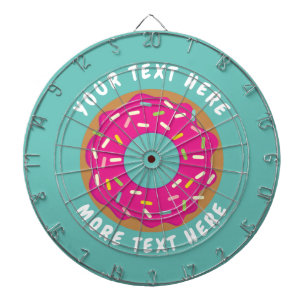 Funny dartboard design met schattige roze donut dartbord