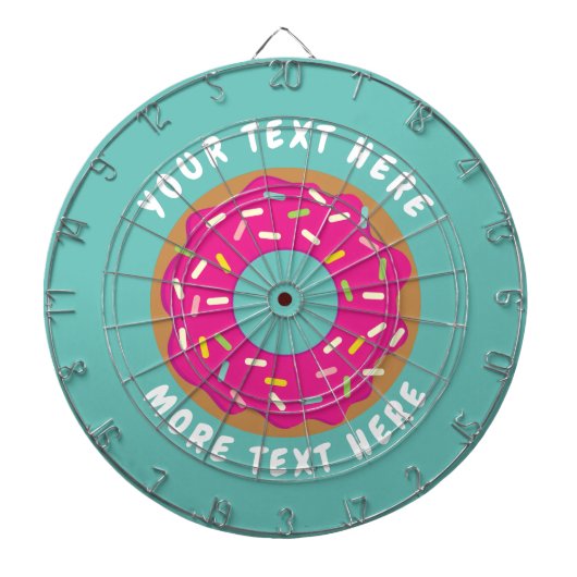 Funny dartboard design met schattige roze donut dartbord (Voorkant)