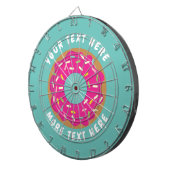 Funny dartboard design met schattige roze donut dartbord (Voorkant Rechts)