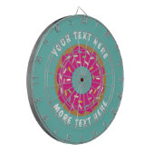 Funny dartboard design met schattige roze donut dartbord (Voorkant Links)